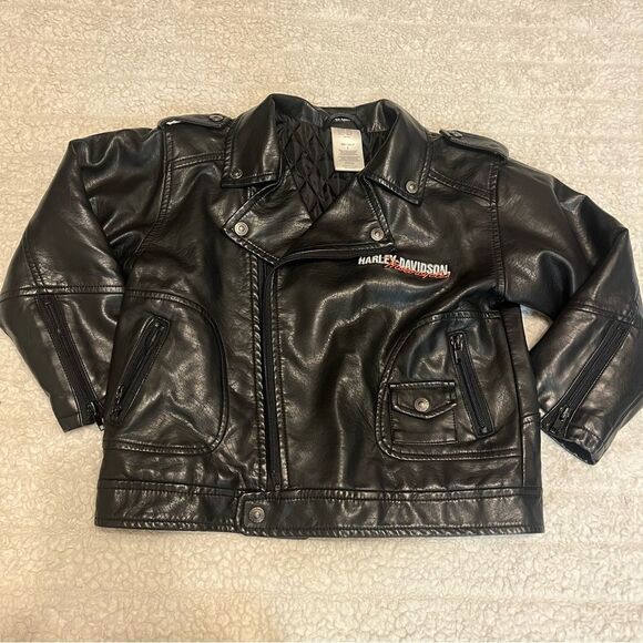 Boy’s Harley Davidson “leather” Jacket and 2 shirt bundle size 5